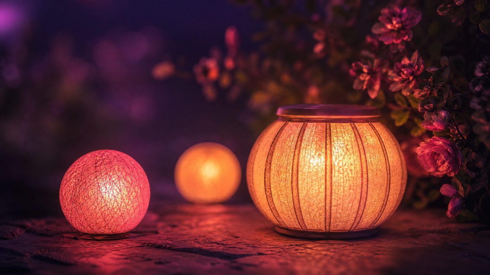 Warme gloeiende lichtaccenten tegen avondlucht